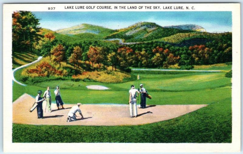 LAKE LURE, North Carolina  NC   LAKE LURE GOLF COURSE  c1940s Linen Postcard