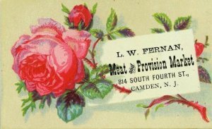 1880's L. W. Fernan Meat & Provision Market Pink Roses Image P108