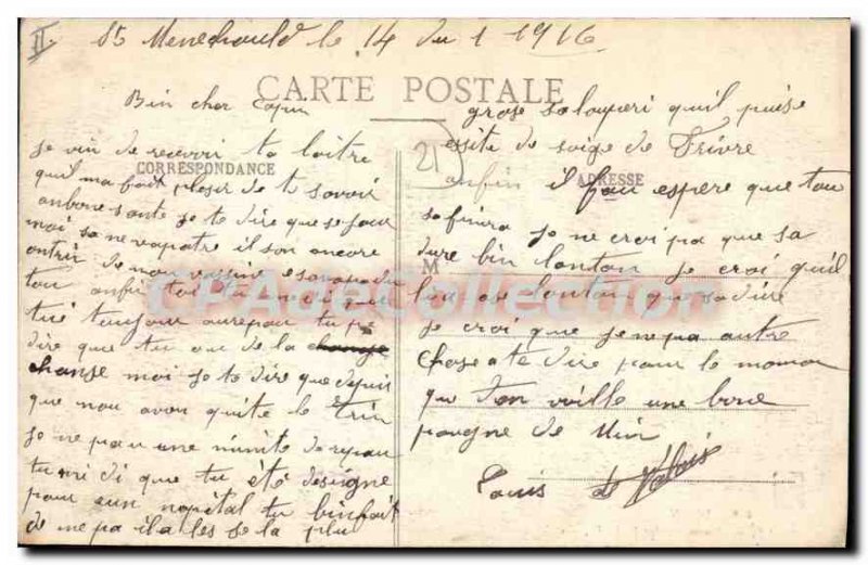 Old Postcard Dijon monument Piron