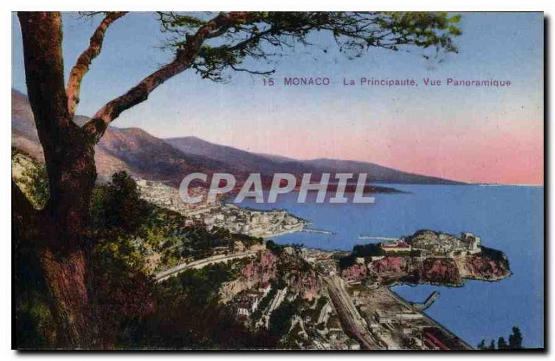Postcard The Old Monaco Principality Panoramic