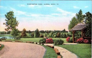 Postcard ROAD SCENE Alpena Michigan MI AO4266