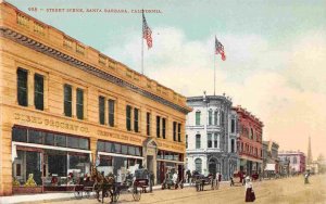 Street Scene Diehl Grocery Store Santa Barbara California 1910c postcard