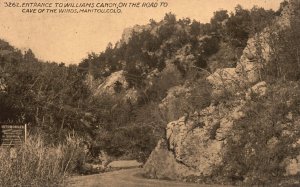 Entrance To Williams Canon Road Cave of Winds Manitou CO Vintage Postcard c1910