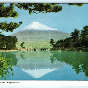 c1950s Japan Mt Fuji from Tagonoura Litho Photo Postcard Takoura Snow Ridge A31