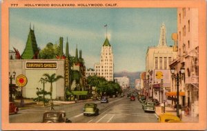 California Hollywood View Of Hollywood Boulevard