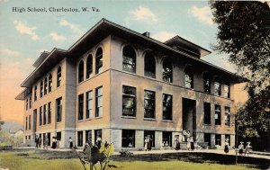 H65/ Charleston West Virginia Postcard c1911 High School Building 3