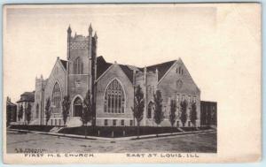 EAST ST. LOUIS, Illinois  IL    FIRST M.E. CHURCH  Albertype   Postcard