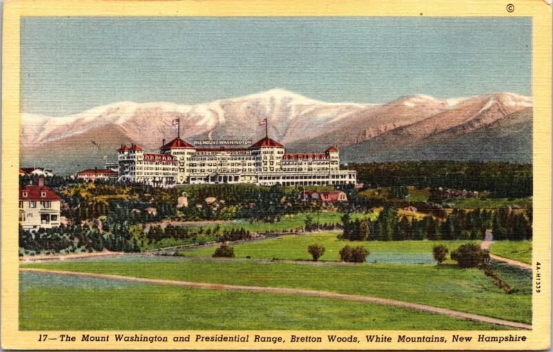 Mount Washington Presidential Range Bretton Woods White Mountains NH Postcard PM