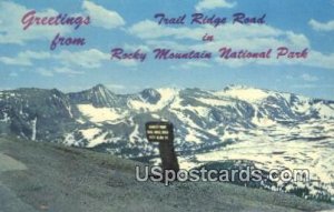 Trail Ridge Road - Rocky Mountain National Park, Colorado CO