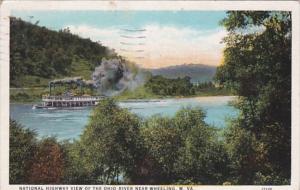 West Virginia Wheeling National Highway View Of The Ohio River 1930 Curteich