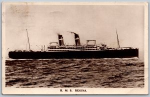 Postcard RPPC c1929 Nautical RMS Regina Harland & Wolff Scrapped in 1947