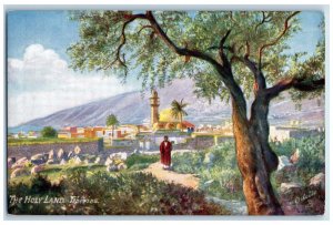 c1910 Holy Land Tiberias Jerusalem Palestine Oilette Tuck Art Postcard