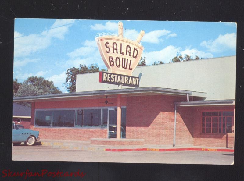 WALNUT RIDGE ARIZONA THE SALAD BOWL RESTAURANT VINTAGE ADVERTISING POSTCARD