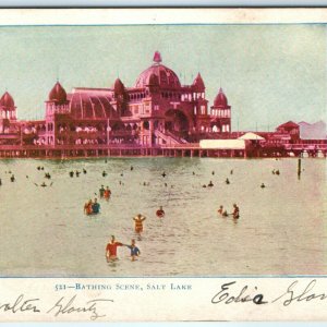 Pre-1907 Salt Lake City, UT Bathing Scene Unposted Postcard UDB Public Bath A37