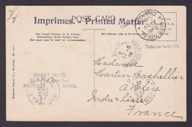 Postcard, CANADA, Niagara Falls, American Falls below