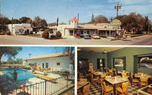 Las Cruces New Mexico view of Broadway Courts motel vintage pc ZA440857