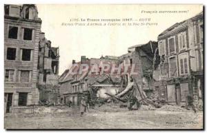 Old Postcard Roye Ruins instead of weapons the entrance of St Pierre Militaria
