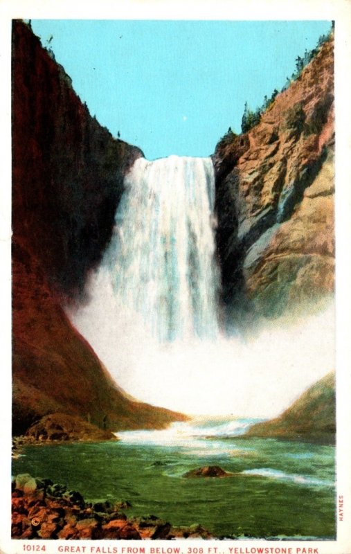 Yellowstone National Park Great Falls From Below Haynes Photo