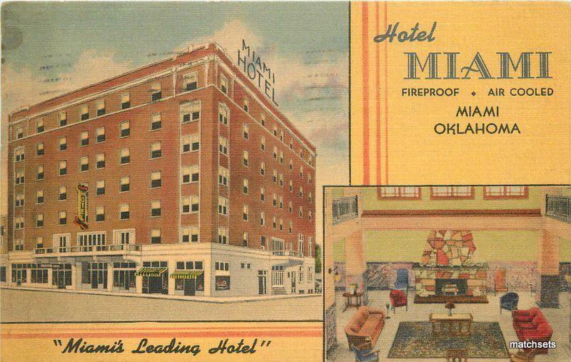 1949 Miami Oklahoma Hotel Advertising Annual Fishathon Grand Lake Linen Postcard