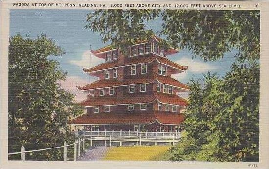 Pennsylvania Reading Pagoda At Top Of  MT Penn 6000 Feet Above Sea Level