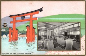 Japanese Art Border Steamship Line OSK MS Buenos Aires Maru c1910 Postcard