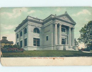 Divided-Back LIBRARY SCENE Leavenworth Kansas KS d6287