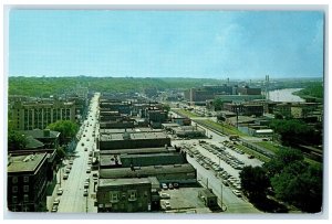 c1960's View To The West From Atop LeClaire Hotel Moline Illinois IL Postcard
