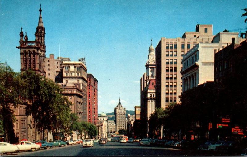 New York Albany State Street Looking Toward The Plaza