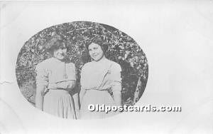 Young GIrls, real photo Indian Unused tear left edge, tab marks from being in...