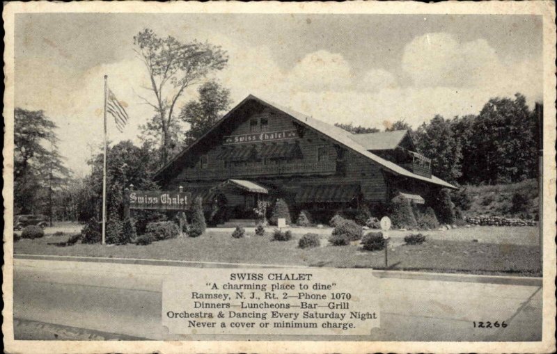 Ramsey NJ Swiss Chalet c1940 Postcard