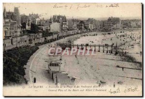 Le Havre Postcard Old Beach Ensemble and the boulevard Albert 1er