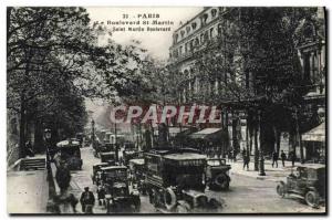 Old Postcard Paris Boulevard St Martin