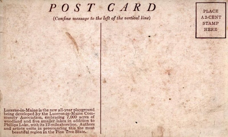 Lucerne-in-Maine  Swiss Chalet Lodge  Postcard