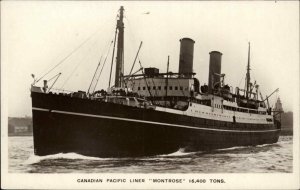 Canadian Pacific Liner Steamer Steamship Montrose Vintage Real Photo Postcard