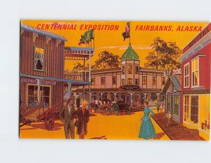 Postcard Gold Rush Town, Centennial Exposition, Fairbanks, Alaska