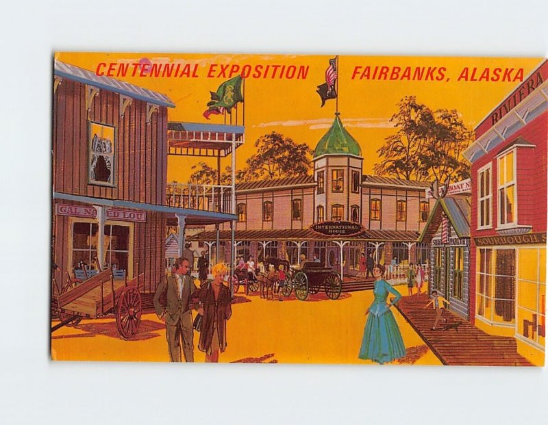 Postcard Gold Rush Town, Centennial Exposition, Fairbanks, Alaska