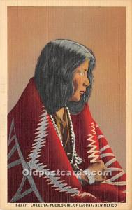 Lo-Lee-Ta, Pueblo Girl Laguna, New Mexico, NM, USA Indian Unused 