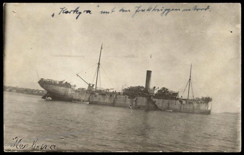 Germany WWI Turkey Navy Cover RPPC  Dampfer Steamer Kerkyra 83762