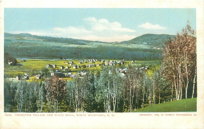 Franconia Village & Sugar Hills New Hampshire UDB Postcard 1909 Detorit Pub