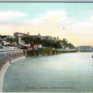 c1910s Rome, Italy Tiber River Aventine Hill Nice Color Litho Photo Wall PC A201