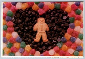 Gingerbread Man In A Candy Heart 1984 Greetings Postcard, Art By Murray Alcosser