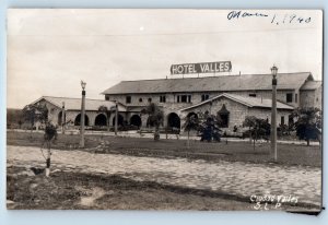 Ciudad Valles San Luis Potosi Mexico Postcard Hotel Valles 1940 RPPC Photo