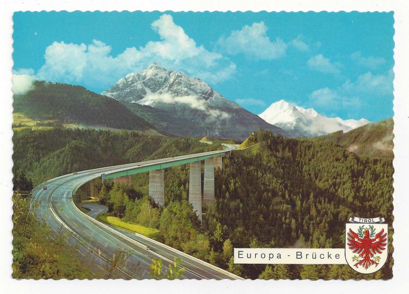 Austria Europabrucke Tirol Tyrol Europa Bridge Alps Vtg 4X6 Postcard