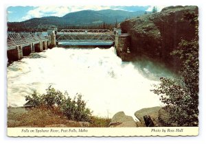 Falls On Spokane River Post Falls Idaho Continental View Postcard