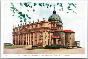 VINTAGE POSTCARD THE BASILICA AT THE ST. JAMES CATHEDRAL MONTREAL CANADA 1920s