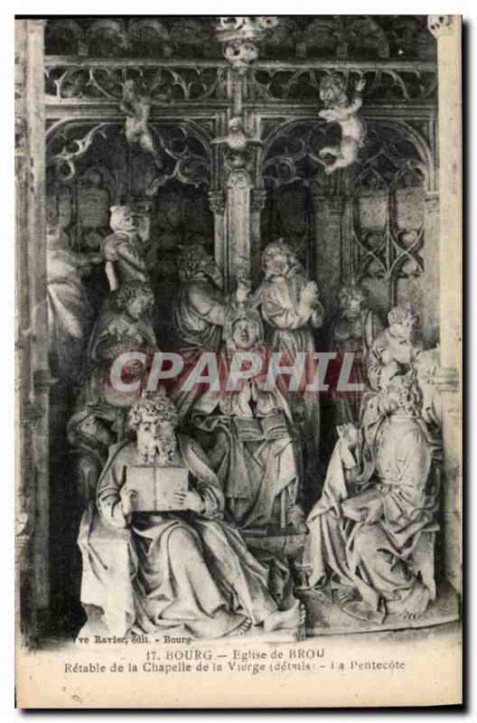 Postcard Old Brou Church Bourg Altarpiece of the Chapel of the Virgin The det...