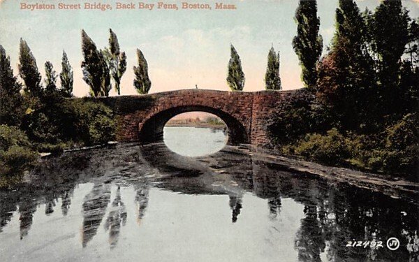 Boylston Street Bridge in Boston, Massachusetts Back Bay Fens.