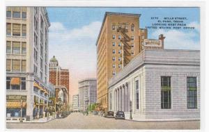 Mills Street El Paso Texas linen postcard