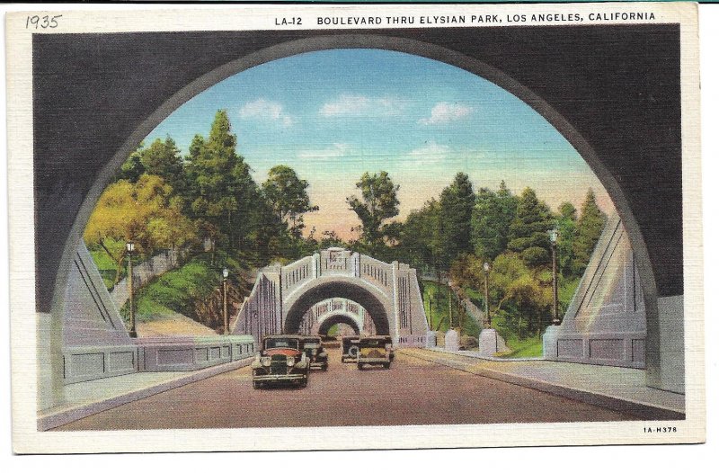 Los Angeles, CA - Boulevard thru Elysian Park - 1935