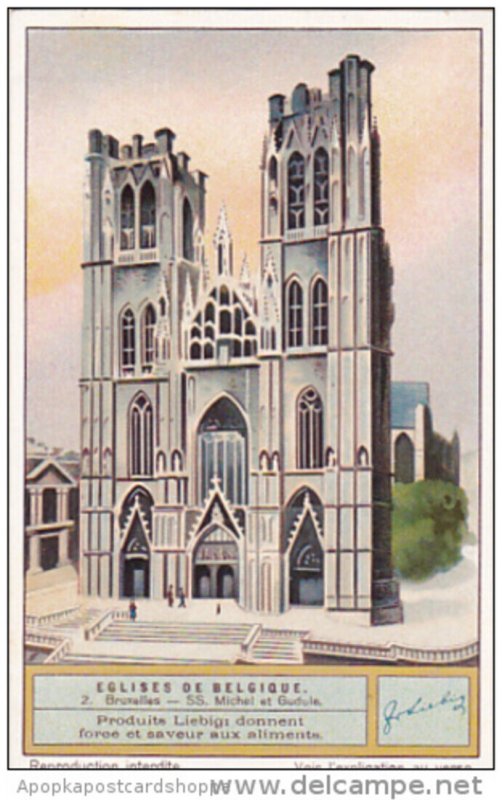 Liebig Trade Card s1235 Belgian Churches No 2 Bruxelles SS Michel et Gudule